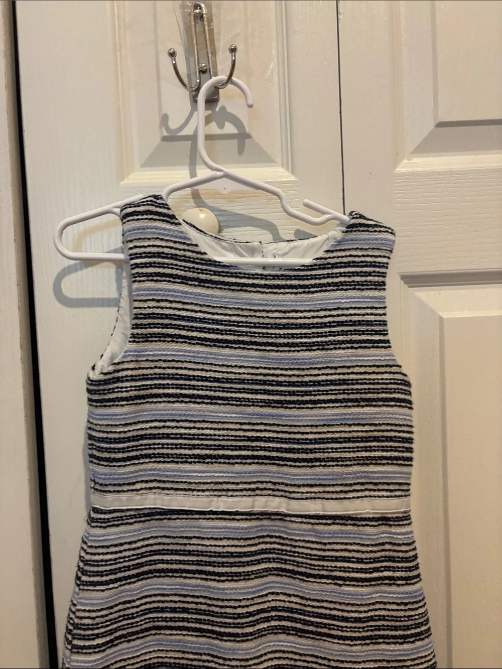 Janie and Jack Navy and White Striped Ruffle-Hem Sleeveless Dress